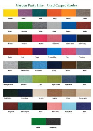 Cord carpet colour shades