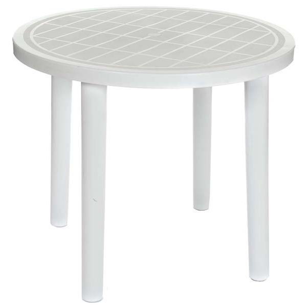 3ft white round patio table