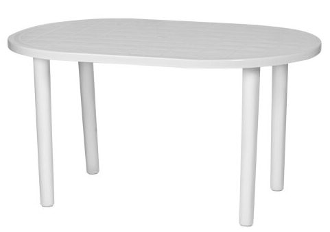 Oval white patio table