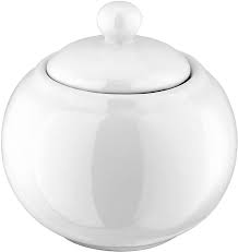 white ceramic sugar bowl with lid