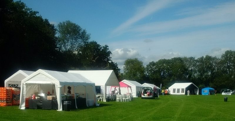 8 marquees in a field for an event