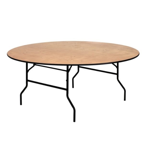 6ft round wooden banqueting table