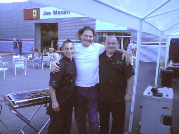 Marco Pierre White with two chefs