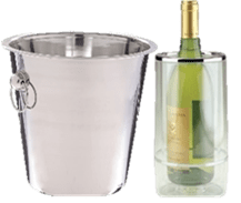Champagne bucket and acrylic wine cooler